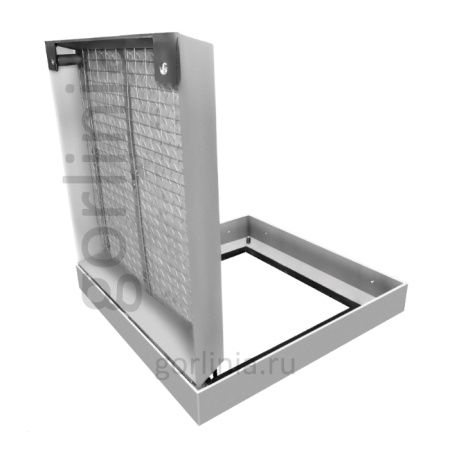 Крышка нержавеющего люка под брусчатку на петлях с газлифтами